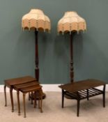 NATHAN MID-CENTURY TYPE COFFEE TABLE with lower rack shelf, 44 (h) x 90 (w) x 43 (d) cms, a NEST