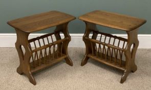 PAIR OF ERCOL MAGAZINE TABLES, 50 (h) x 55 (w) x 36 (d) cms Provenance: Private collection