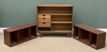 MID-CENTURY TYPE SECTIONAL BOOKCASES, 100 (h) x 107 (w) x 32 (d) cms the largest Provenance: Private