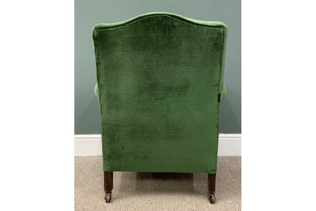 VINTAGE ARMCHAIR in green upholstery, 89 (h) x 80 (w) x 52 (d) cms Provenance: Private collection - Image 4 of 4
