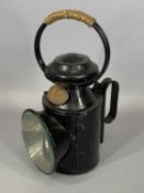 VINTAGE STEEL GREAT CENTRAL RAILWAY FORWARD SIGNAL LAMP with Sherwood's Birmingham burner, 33cms (h)
