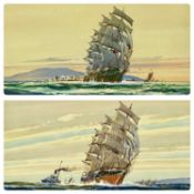 ‡ A. D. BELL (Wilfred Knox) watercolours a pair - entitled 
