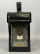 VINTAGE STEEL LMS RAILWAY SIGNAL LAMP with original burner, 27cms (h) Provenance: private collection