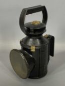 VINTAGE STEEL BRITISH RAILWAYS RAILWAY SIGNAL LAMP with burner, 29cms (h) Provenance: private