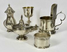 FIVE SMALL SILVER ITEMS comprising Victorian 