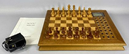 NOVAG DIABLO 68000 ELECTRONIC CHESS COMPUTER, with adaptor and instructions and a full set of carved