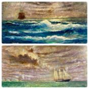 ‡ WILLIAM HAWLING (British 20th century) two oils on board - entitled verso 