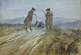 ‡ GORDON BROWNE watercolour – titled verso ‘Better Alone than in Bad Company’, 24 x 34.5cms