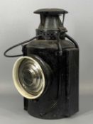 VINTAGE STEEL LMS RAILWAY SIGNAL LAMP, Railway Supplies Company 'the Adlake Non-Sweating Lamp', with