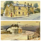 ‡ BRIAN BARLOW (British 20th century), two pictures, watercolour - Edgworth Post Office, signed