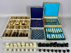 FOUR SETS OF CHESSMEN, Michael Graves contemporary composite set, oriental figures set, composite