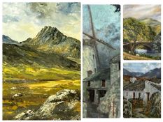 WELSH ARTISTS, group of five oil paintings on board - Moss Williams, 