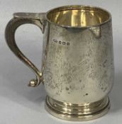 GEORGE V SILVER TANKARD, plain baluster form, Birmingham 1932, William Suckling Ltd, 10cms (h), 5.