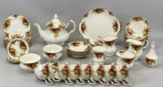 ROYAL ALBERT OLD COUNTRY ROSES PATTERN TEA SERVICE including teapot, approx. 42 pieces Provenance: