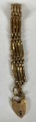 9CT GOLD GATE BRACELET with heart shaped lock, 14gms Provenance: private collection Conwy