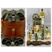 VARIOUS ITEMS including Bushmill's malt whiskey and others boxed miniatures, slate mantel clock by