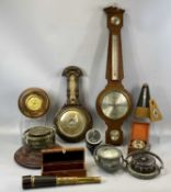 GROUP OF SCIENTIFIC INSRUMENTS including Type PBM brass compass on gimbal, 13.5cms (diam.),