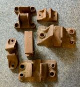 CAST IRON RAILWAY TRACK CHAIRS (3), LNWR, LMS, etc. Provenance: private collection Ynys Mon