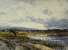 ROBERT WILLIAM ARTHUR ROUSE (British 1883-1927) watercolour - landscape with cattle, signed lower