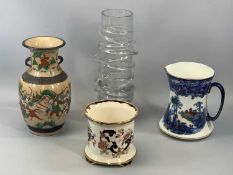 MIXED GROUP OF CERAMICS & GLASSWARE including a Mason's Mandalay jardiniere, 16.5cms (h), a Bisto