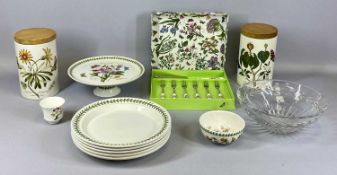 VARIOUS PORTMEIRION CERAMICS & GLASS including various 'Botanic Garden' and hand cut crystal bowl