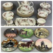 ROYAL ALBERT LAVENDER ROSE DINNER AND TEA SERVICE, 46 pieces, and six Border Fine Arts James