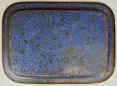 19TH CENTURY CHINESE CLOISONNE TRAY, rectangular with rounded corners, decorated with flowering