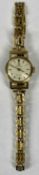 OMEGA GENEVE GOLD PLATED LADY'S WRISTWATCH, circular silver dial with baton hour markers, manual