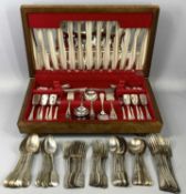 PLATED CUTLERY, Insignia Plate, an oak cased canteen, handles monogrammed H, approx. 63 pieces,