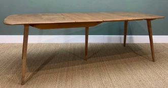 MID-CENTURY ERCOL 444 WINDSOR EXTENDING DINING TABLE, solid elm and beech, natural colour, wax