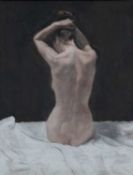 ‡ DAVID KNIGHT ( b.1965) oil on canvas - entitled verso, 'Tie' on Albany Gallery label, signed, 54 x