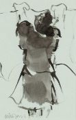 ‡ MIKE JONES (Welsh 1941-2022) inkwash on paper - entitled verso, 'Monday', signed, 20 x 13cms