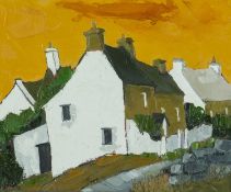 ‡ WYNNE JENKINS (Welsh, 1937 - 2019) oil on canvas - entitled verso 'Bwthyn Traeth', signed verso,