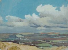 ‡ CHRISTOPHER WILLIAMS RBA (Welsh 1873-1934) oil on canvas - entitled verso, 'Fairweather Clouds,