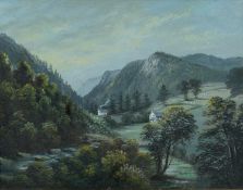 ALFRED WORTHINGTON (1834-1927) oil on board - entitled verso 'Glaspwll, Llyfnant Valley' on Windmill