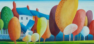 ‡ RALPH SPILLER (1934-2011) oil on board - entitled verso, 'Bargoed Terrace', signed with initials