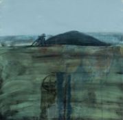 ‡ JACK CRABTREE (b.1938) oil on paper - entitled verso, 'Valleys Landscape', signed, 29 x 30cms