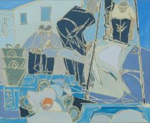 ‡ ERIC MALTHOUSE (1914-1997) pen and watercolour - entitled verso, 'Sorting Fish, St Ives III' on