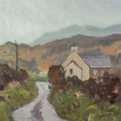 ‡ GARETH THOMAS (Welsh 1955-2019) oil - entitled verso, 'Rain Near Aberdaron' on Albany Gallery