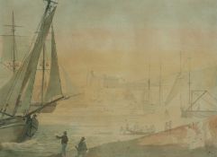 WILLIAM WESTON YOUNG (1776-1847) watercolour - entitled, 'Swansea Castle', 33 x 46cms Provenance: