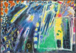 ERNEST ZOBOLE (Welsh 1927-1999) monumental oil on canvas - entitled verso, 'Looking Out', signed and