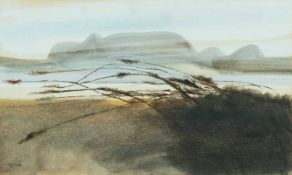 ‡ ROGER CECIL (Welsh 1942-2015) watercolour - landscape with grasses, signed and dated '68, 30 x