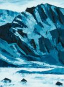 ‡ GWYN ROBERTS (Welsh b. 1953) oil on canvas - entitled verso, 'Idwal Slabs' on Albany Gallery