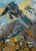‡ GWILYM PRICHARD (Welsh 1931-2015) mixed media - entitled verso 'Y Garn', signed, 53 x 36cms