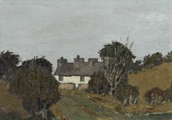 ‡ TOM GERRARD (Welsh 1923-1976) oil on panel - entitled verso, 'Talwrn, Anglesey', on Martin