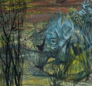 ‡ JOHN ELWYN (Welsh 1916-1997) mixed media - entitled verso, 'Pheasants in Hiding', John Elwyn