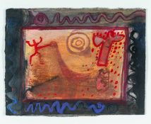 ‡ BARBARA RAE CBE RA RSA RSW (Scottish, b. 1943) mixed media on paper - 'Anasazi Angel', signed,