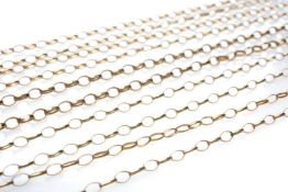 FOUR 9CT GOLD OVAL LINK CHAINS, 22.9gms gross (4) Provenance: deceased estate Neath Port Talbot