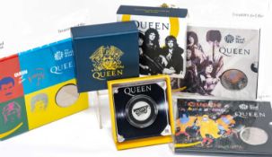 ROYAL MINT 'MUSIC LEGENDS' SERIES COMMEMORATIVE COINS, including 2020 Queen 1oz silver proof Two-