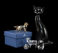 COLLECTION OF SWAROVSKI & MURANO GLASSWARE including, Swarovski Golden Retriever Mother, model no.